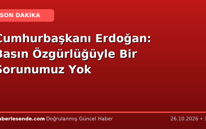 Cumhurbaşkanı Erdoğan: Basın Özgürlüğüyle Bir Sorunumuz Yok