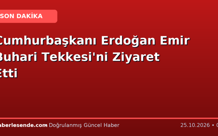 Cumhurbaşkanı Erdoğan Emir Buhari Tekkesi'ni Ziyaret Etti