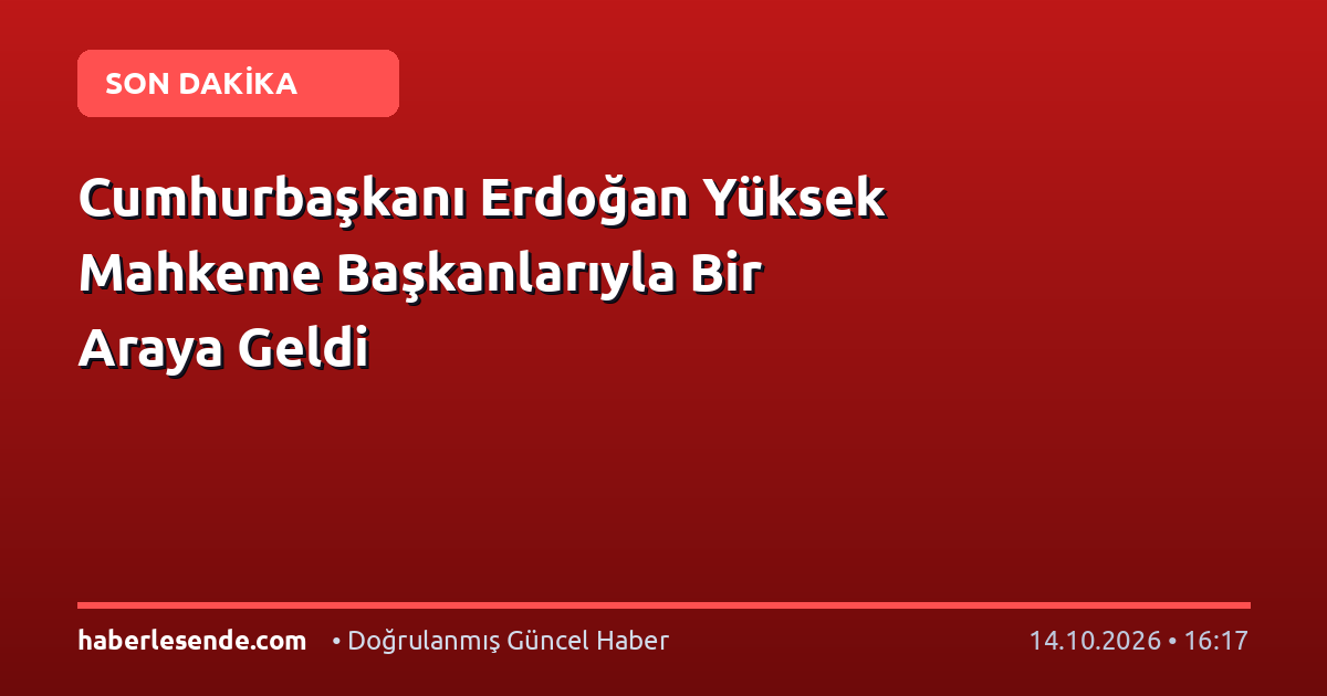 Cumhurbaşkanı Erdoğan Yüksek Mahkeme Başkanlarıyla Bir Araya Geldi