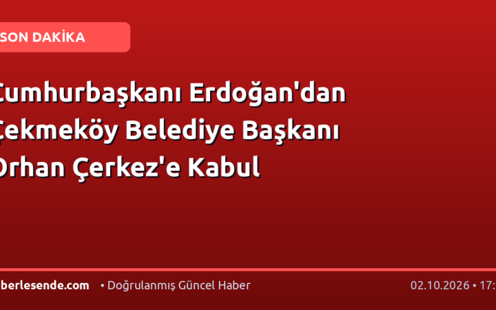 Cumhurbaşkanı Erdoğan'dan Çekmeköy Belediye Başkanı Orhan Çerkez'e Kabul