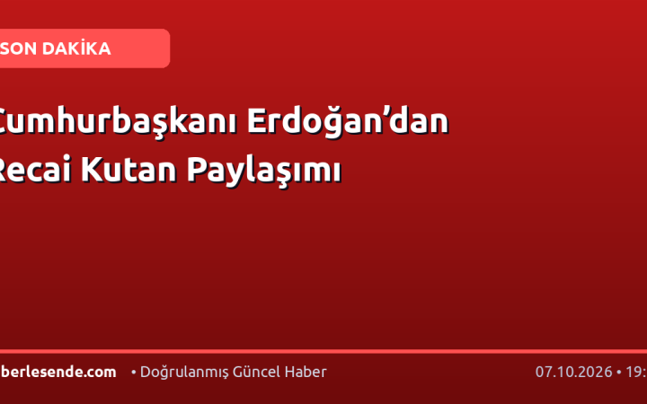 Cumhurbaşkanı Erdoğan’dan Recai Kutan Paylaşımı