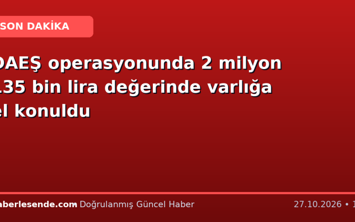 DAEŞ operasyonunda 2 milyon 135 bin lira değerinde varlığa el konuldu