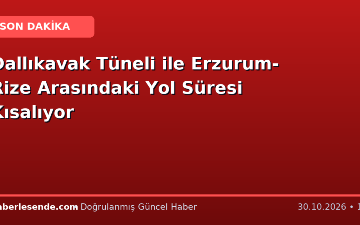 Dallıkavak Tüneli ile Erzurum-Rize Arasındaki Yol Süresi Kısalıyor