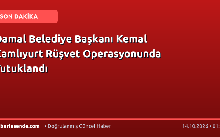 Damal Belediye Başkanı Kemal Çamlıyurt Rüşvet Operasyonunda Tutuklandı