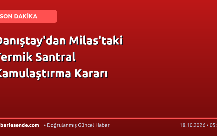 Danıştay'dan Milas'taki Termik Santral Kamulaştırma Kararı