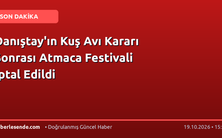 Danıştay'ın Kuş Avı Kararı Sonrası Atmaca Festivali İptal Edildi