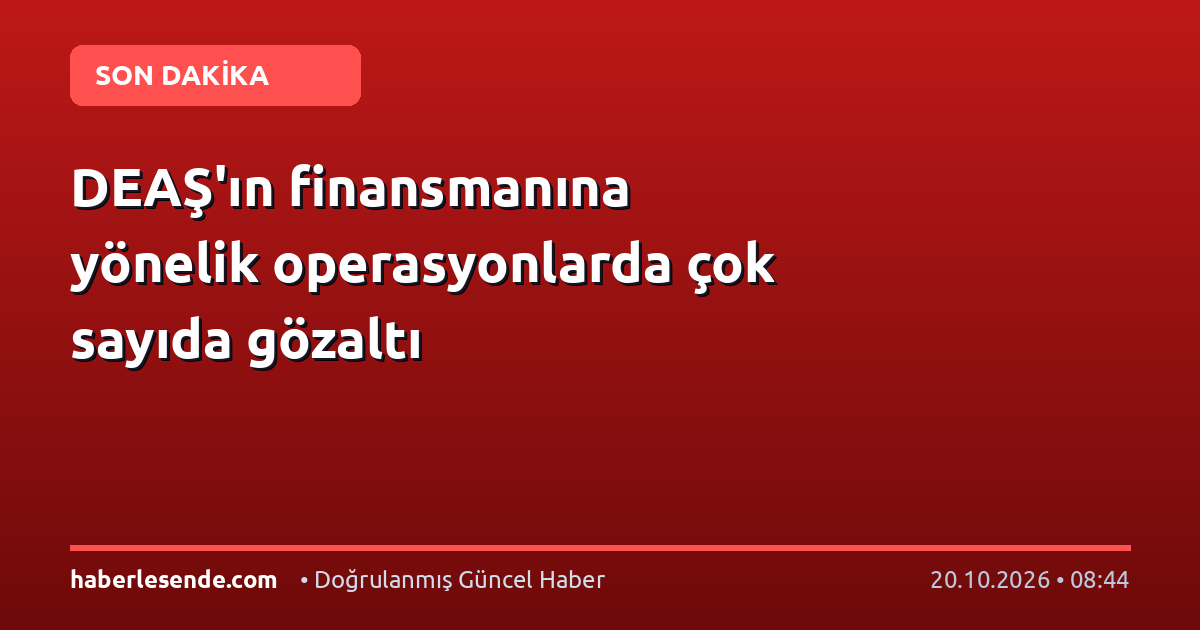 DEAŞ'ın finansmanına yönelik operasyonlarda çok sayıda gözaltı
