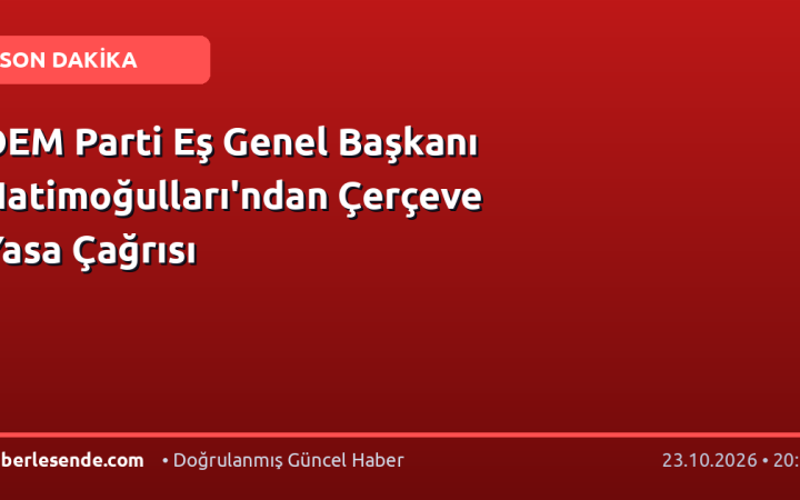 DEM Parti Eş Genel Başkanı Hatimoğulları'ndan Çerçeve Yasa Çağrısı