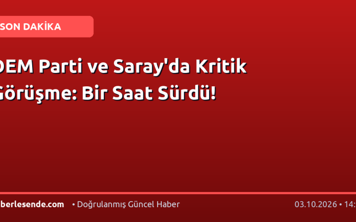 DEM Parti ve Saray'da Kritik Görüşme: Bir Saat Sürdü!