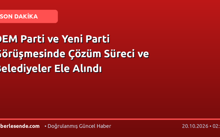 DEM Parti ve Yeni Parti Görüşmesinde Çözüm Süreci ve Belediyeler Ele Alındı