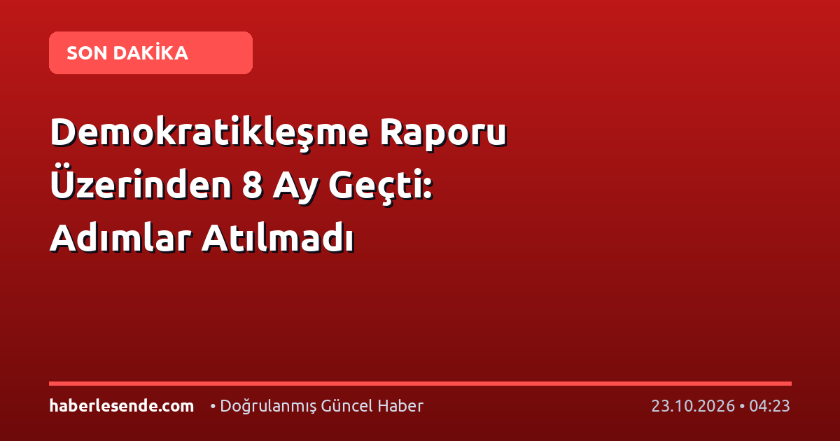 Demokratikleşme Raporu Üzerinden 8 Ay Geçti: Adımlar Atılmadı