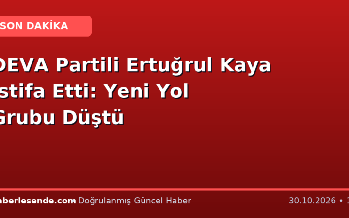 DEVA Partili Ertuğrul Kaya İstifa Etti: Yeni Yol Grubu Düştü