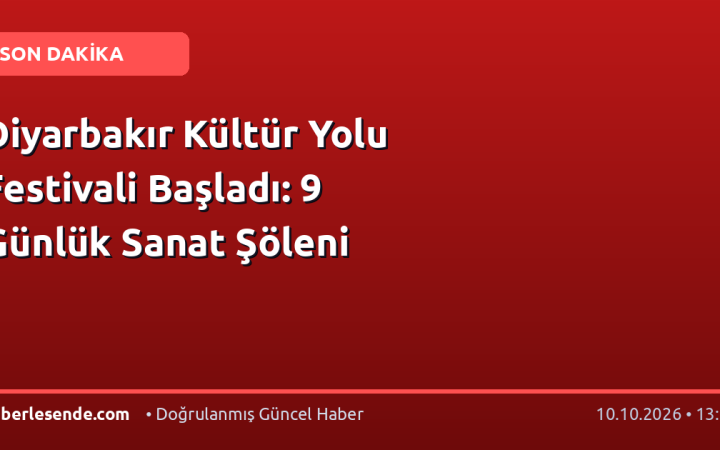 Diyarbakır Kültür Yolu Festivali Başladı: 9 Günlük Sanat Şöleni