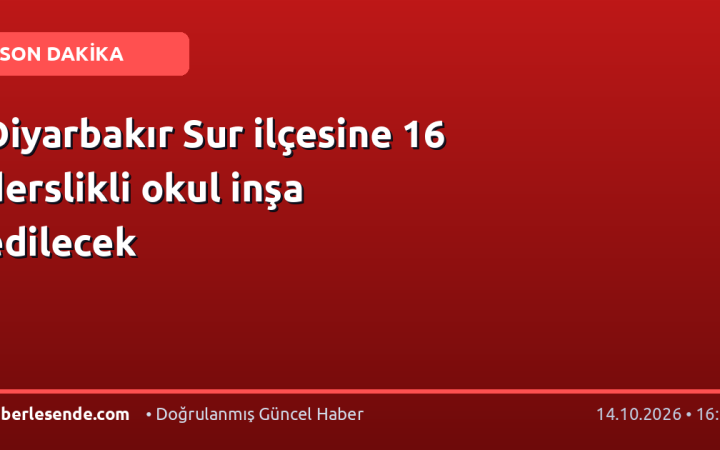 Diyarbakır Sur ilçesine 16 derslikli okul inşa edilecek