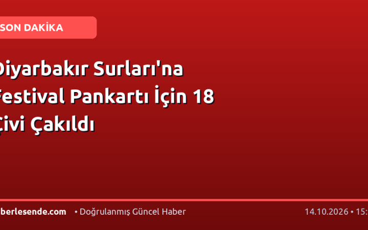 Diyarbakır Surları'na Festival Pankartı İçin 18 Çivi Çakıldı