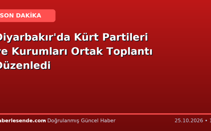 Diyarbakır'da Kürt Partileri ve Kurumları Ortak Toplantı Düzenledi