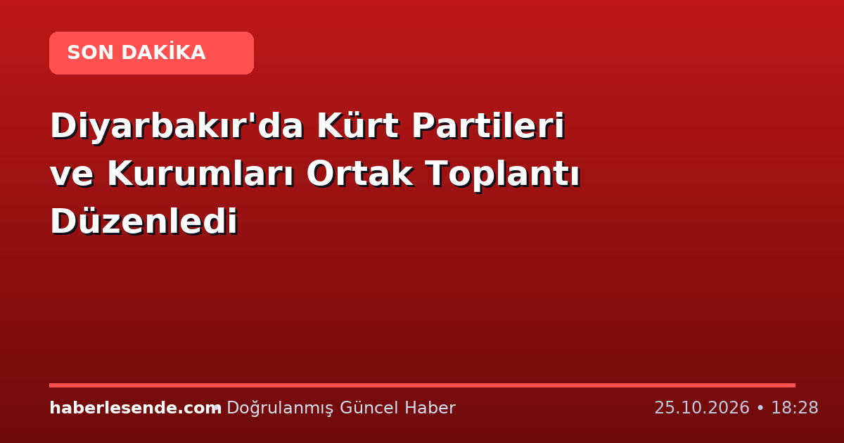 Diyarbakır'da Kürt Partileri ve Kurumları Ortak Toplantı Düzenledi