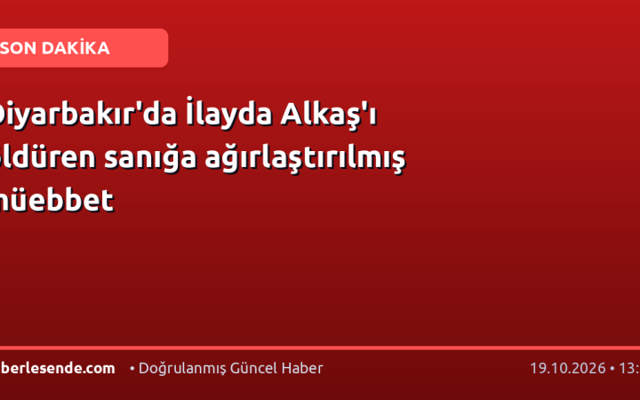 Diyarbakır'da İlayda Alkaş'ı öldüren sanığa ağırlaştırılmış müebbet