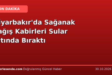 Diyarbakır'da Sağanak Yağış Kabirleri Sular Altında Bıraktı