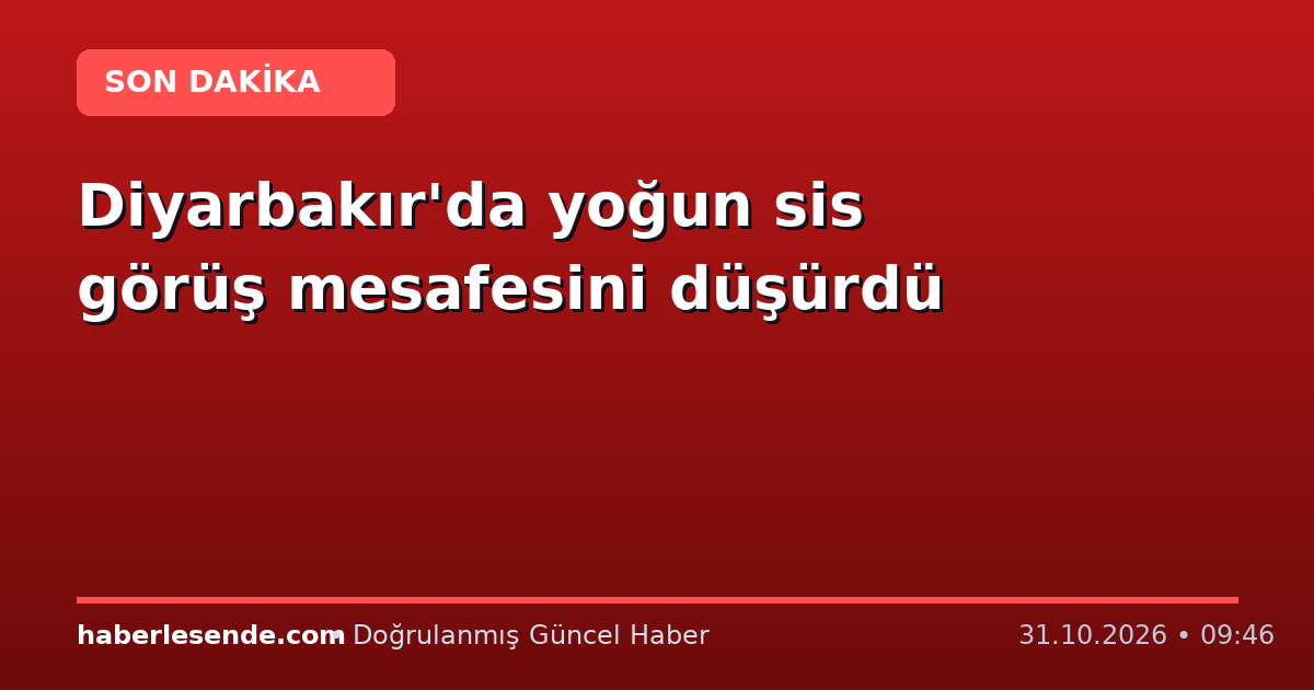 Diyarbakır'da yoğun sis görüş mesafesini düşürdü