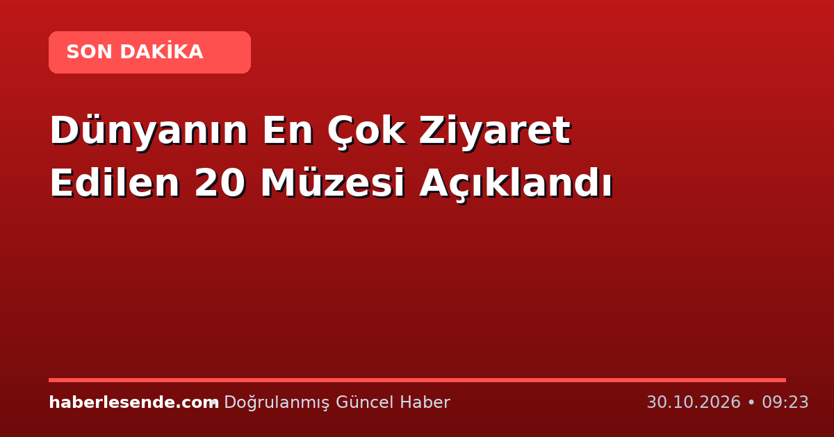 Dünyanın En Çok Ziyaret Edilen 20 Müzesi Açıklandı