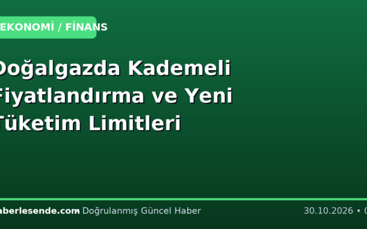 Doğalgazda Kademeli Fiyatlandırma ve Yeni Tüketim Limitleri