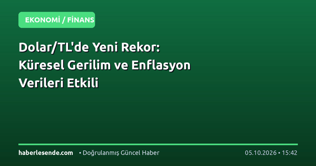 Dolar/TL'de Yeni Rekor: Küresel Gerilim ve Enflasyon Verileri Etkili