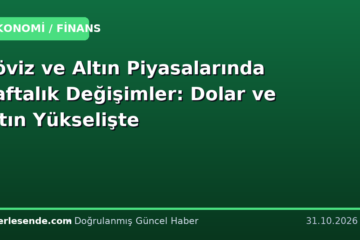 Döviz ve Altın Piyasalarında Haftalık Değişimler: Dolar ve Altın Yükselişte