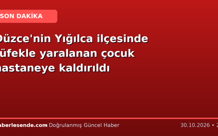 Düzce'nin Yığılca ilçesinde tüfekle yaralanan çocuk hastaneye kaldırıldı