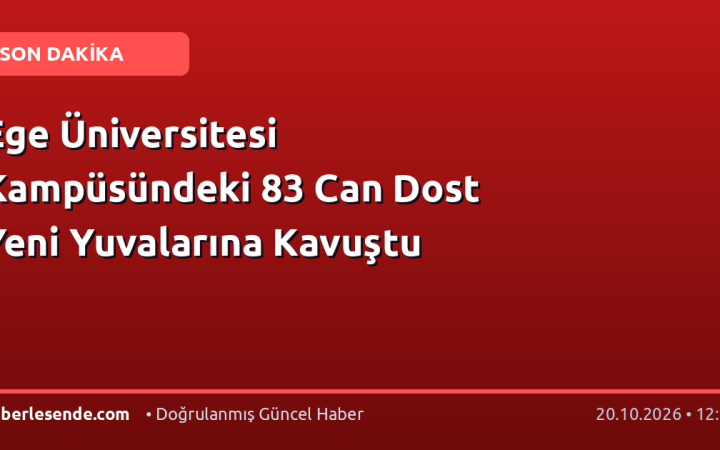 Ege Üniversitesi Kampüsündeki 83 Can Dost Yeni Yuvalarına Kavuştu