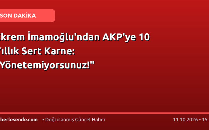 Ekrem İmamoğlu'ndan AKP'ye 10 Yıllık Sert Karne: "Yönetemiyorsunuz!"