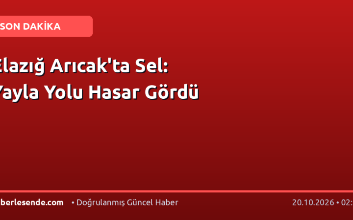 Elazığ Arıcak'ta Sel: Yayla Yolu Hasar Gördü