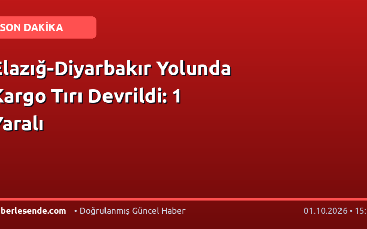 Elazığ-Diyarbakır Yolunda Kargo Tırı Devrildi: 1 Yaralı