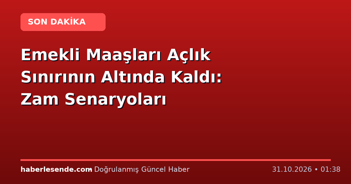 Emekli Maaşları Açlık Sınırının Altında Kaldı: Zam Senaryoları
