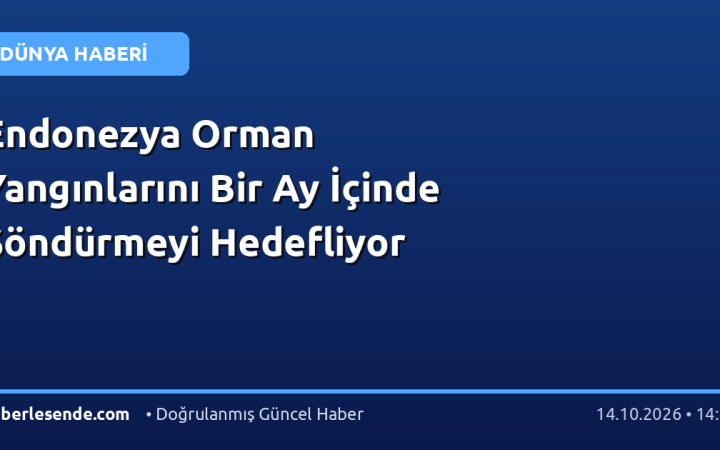 Endonezya Orman Yangınlarını Bir Ay İçinde Söndürmeyi Hedefliyor