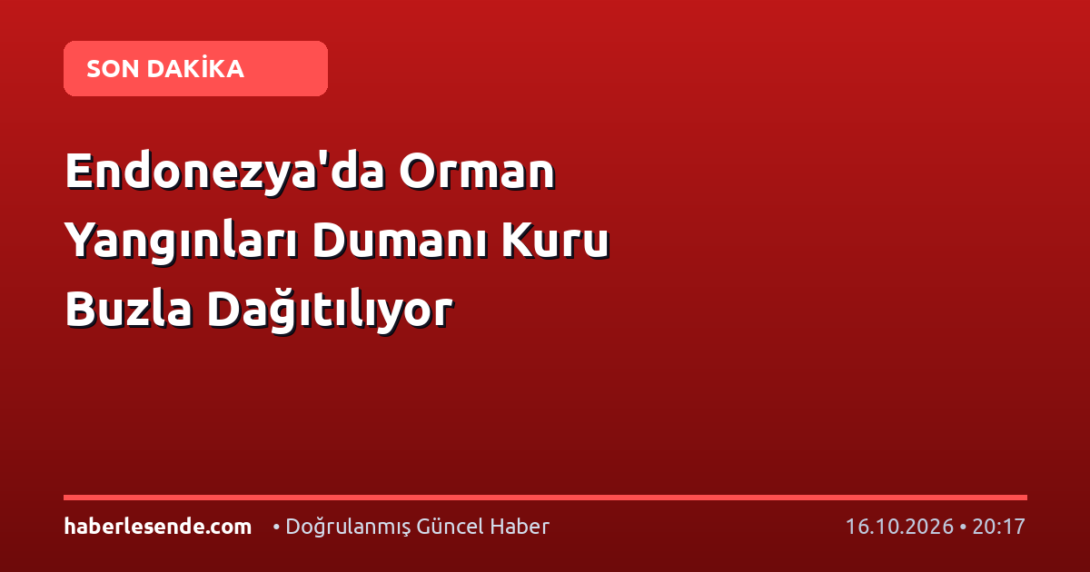 Endonezya'da Orman Yangınları Dumanı Kuru Buzla Dağıtılıyor