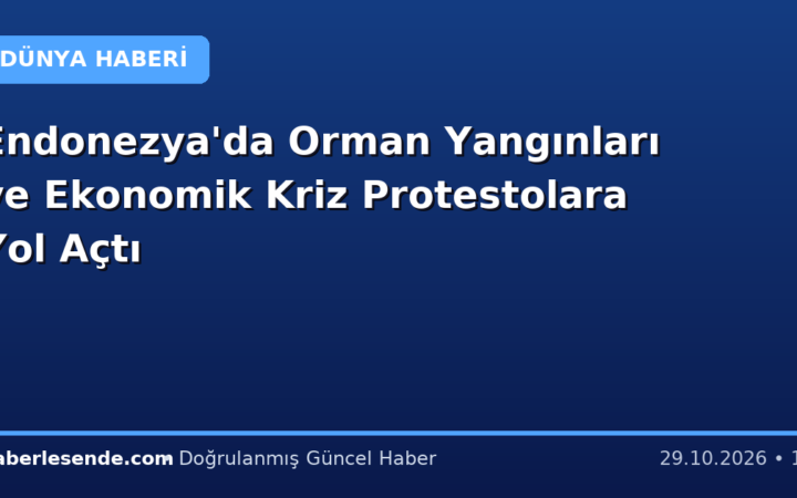 Endonezya'da Orman Yangınları ve Ekonomik Kriz Protestolara Yol Açtı