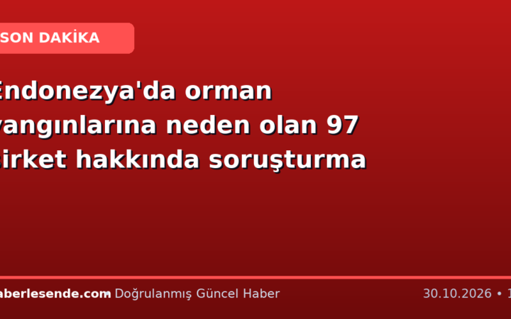 Endonezya'da orman yangınlarına neden olan 97 şirket hakkında soruşturma