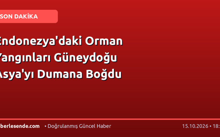 Endonezya'daki Orman Yangınları Güneydoğu Asya'yı Dumana Boğdu