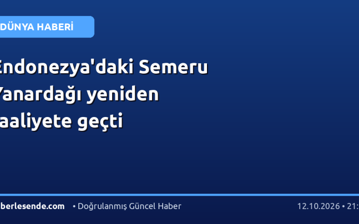 Endonezya'daki Semeru Yanardağı yeniden faaliyete geçti