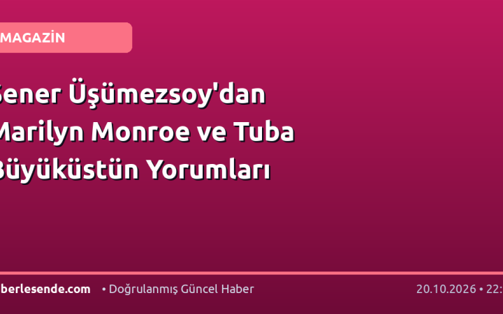 Şener Üşümezsoy'dan Marilyn Monroe ve Tuba Büyüküstün Yorumları