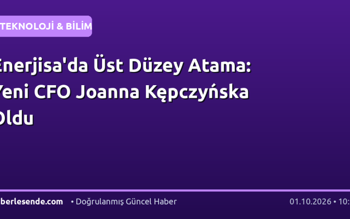 Enerjisa'da Üst Düzey Atama: Yeni CFO Joanna Kępczyńska Oldu