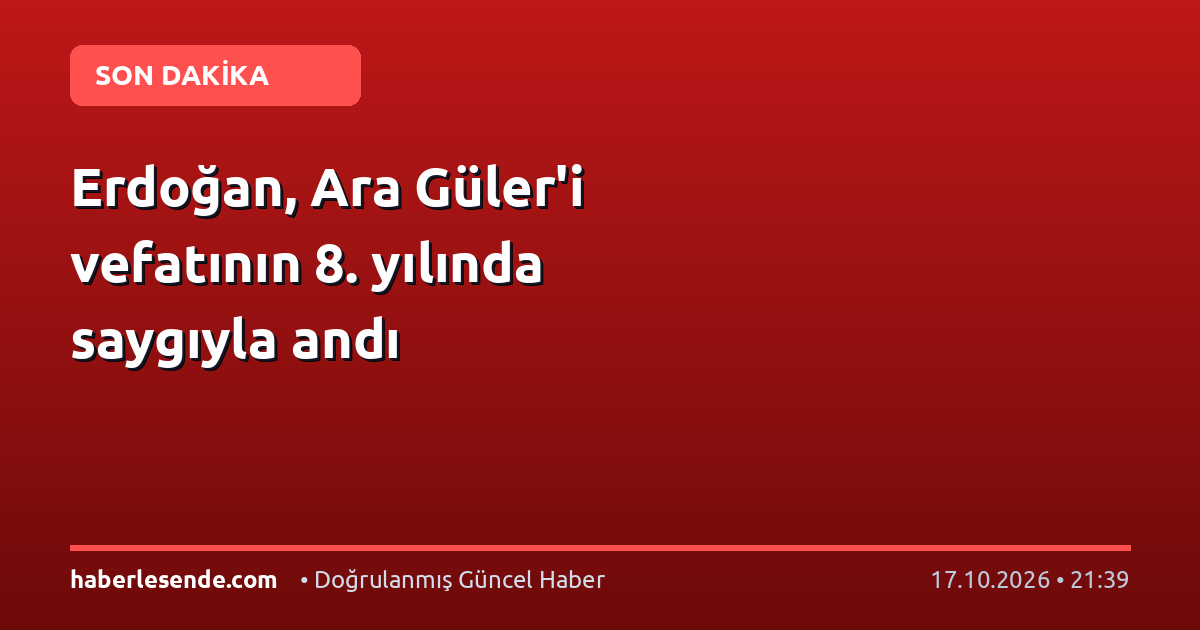 Erdoğan, Ara Güler'i vefatının 8. yılında saygıyla andı