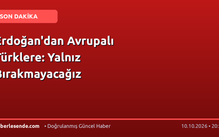 Erdoğan'dan Avrupalı Türklere: Yalnız Bırakmayacağız