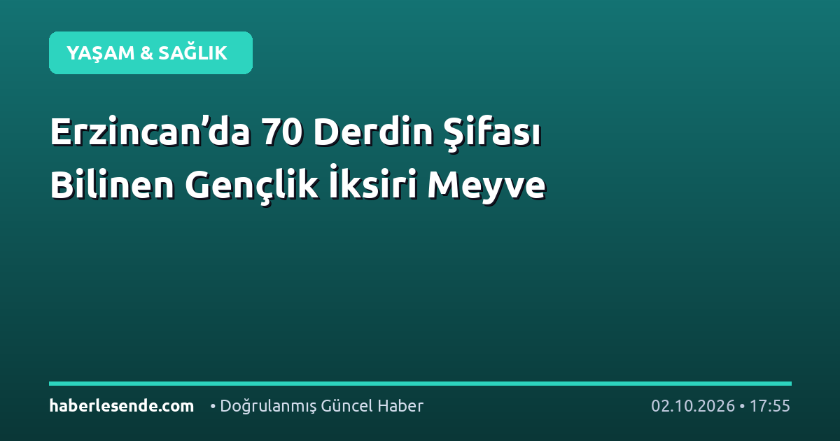 Erzincan’da 70 Derdin Şifası Bilinen Gençlik İksiri Meyve