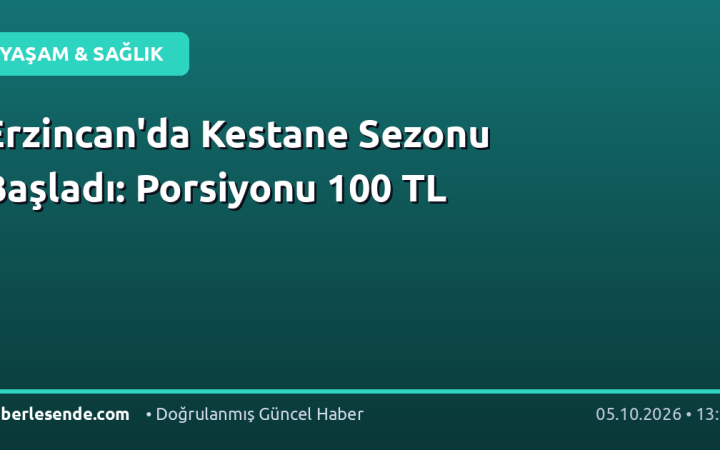 Erzincan'da Kestane Sezonu Başladı: Porsiyonu 100 TL