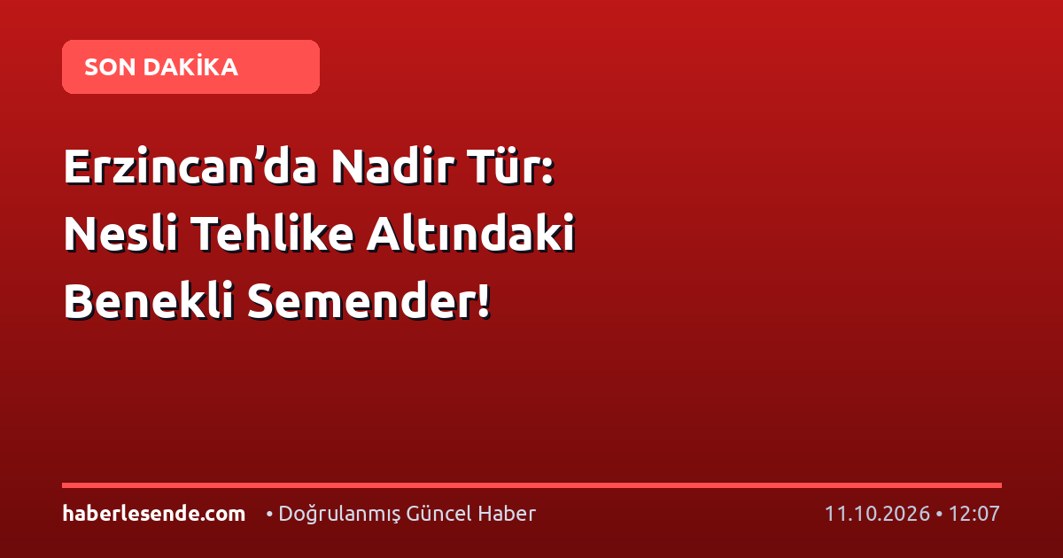 Erzincan’da Nadir Tür: Nesli Tehlike Altındaki Benekli Semender!