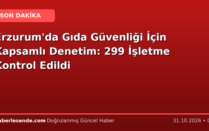 Erzurum'da Gıda Güvenliği İçin Kapsamlı Denetim: 299 İşletme Kontrol Edildi