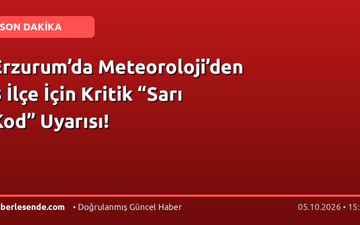 Erzurum’da Meteoroloji’den 8 İlçe İçin Kritik “Sarı Kod” Uyarısı!