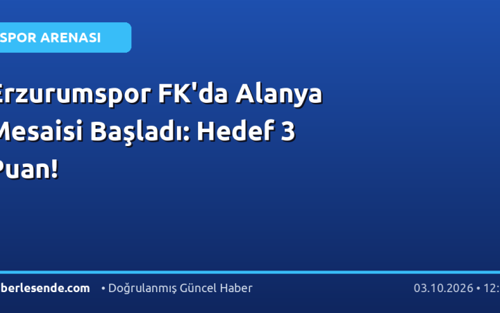 Erzurumspor FK'da Alanya Mesaisi Başladı: Hedef 3 Puan!